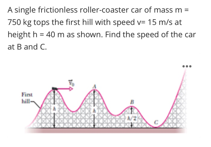 Solved A Single Frictionless Roller Coaster Car Of Mass M Chegg