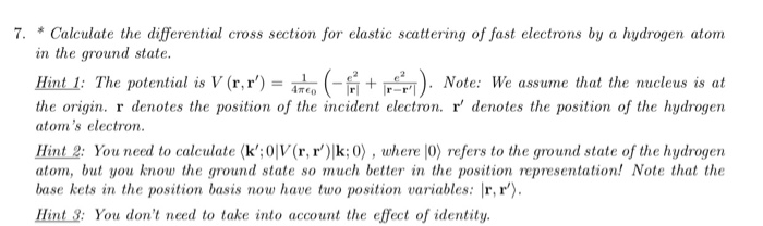 Solved Calculate The Differential Cross Section For Chegg