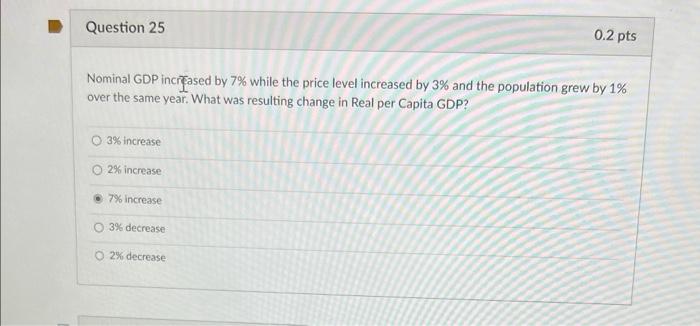 Solved Nominal Gdp Increased By While The Price Level Chegg