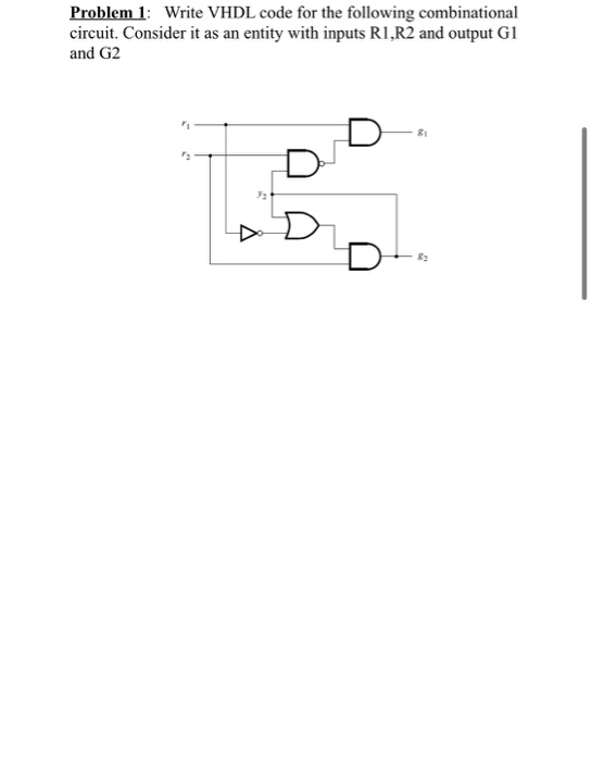 Solved Problem 1 Write VHDL Code For The Following Chegg