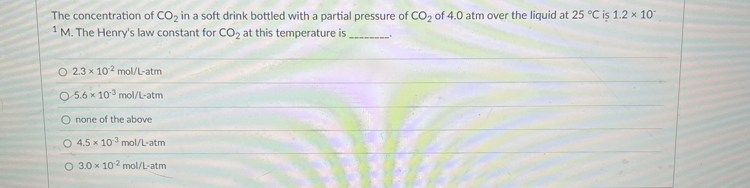 Solved The Concentration Of Co In A Soft Drink Bottled Chegg