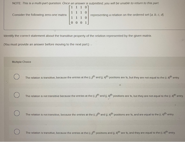 Solved NOTE This Is A Multi Part Question Once An Answer Chegg