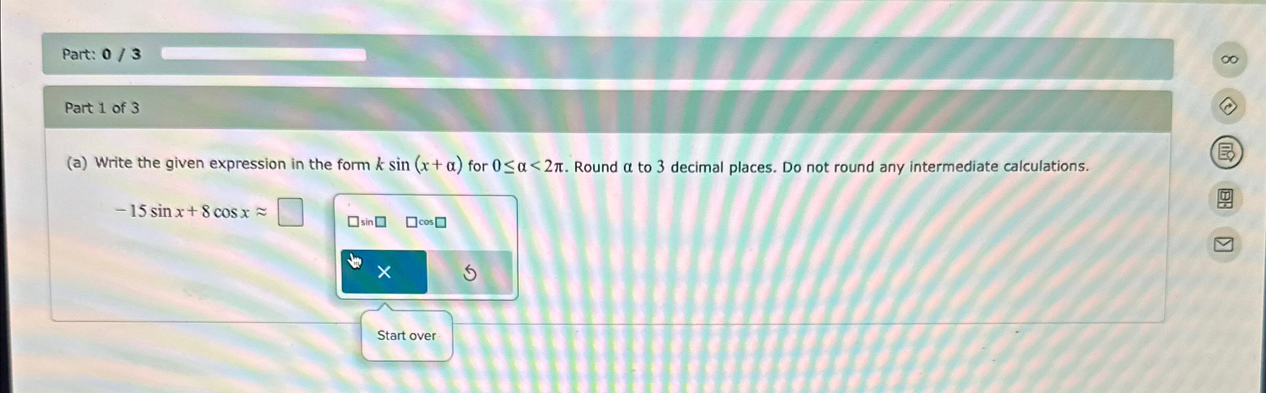 Solved Part Part Of A Write The Given Expression Chegg