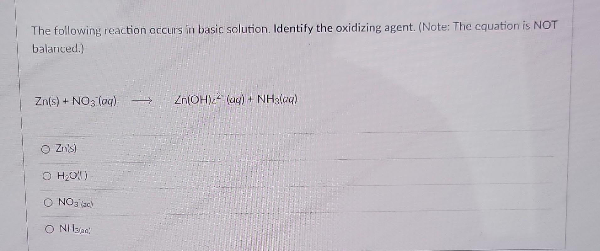 Solved The Following Reaction Occurs In Basic Solution Chegg