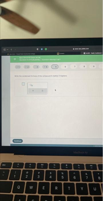 Solved Write The Condensed Formula Of The Compound Chegg