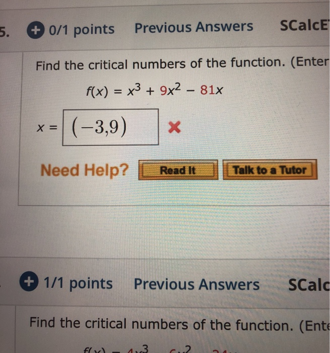 Solved 5 0 1 Points Previous Answers SCalcE Find The Chegg