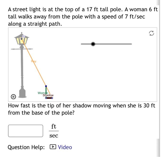 Solved A Street Light Is At The Top Of A Ft Tall Pole A Chegg