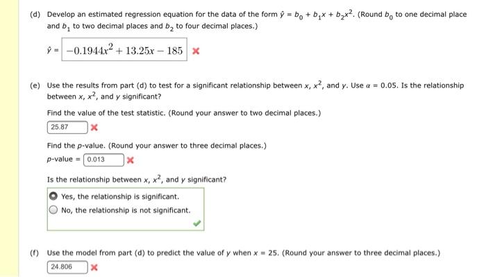 Solved Consider The Following Data For Two Variables X And Chegg