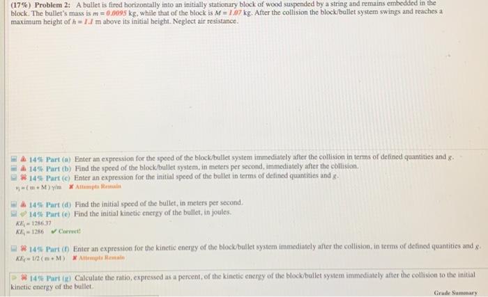 Solved Problem A Bullet Is Fired Horizontally Into Chegg