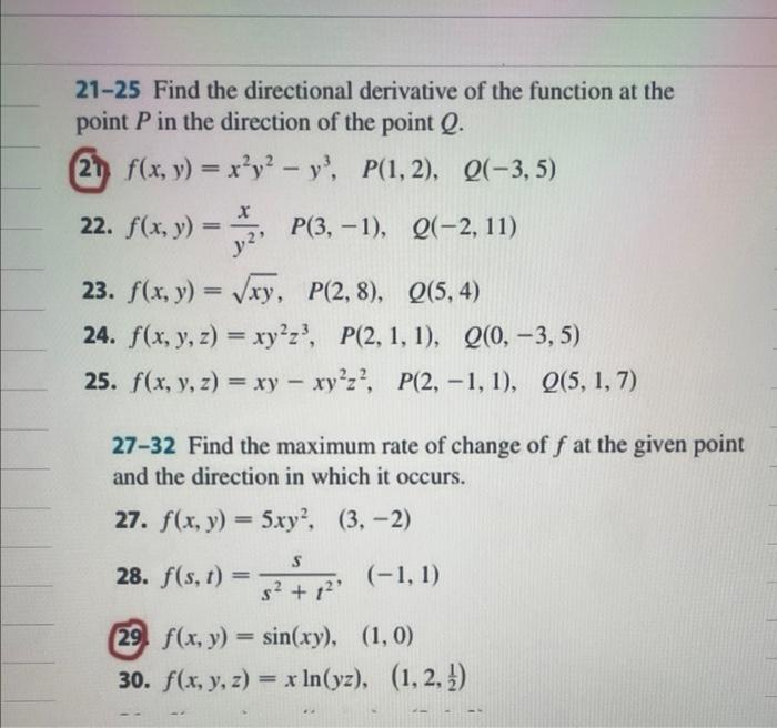 Solved Find The Directional Derivative Of The Function Chegg