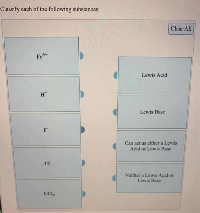 Solved Classify Each Of The Following Substances Clear All Chegg