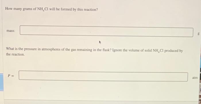 Solved Solid Ammonium Chloride NH CI Is Formed By The Chegg