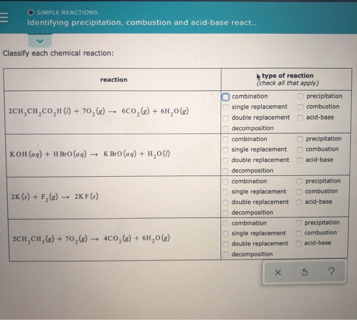 Solved O SIMPLE REACTIONS Identifying Precipitation Chegg