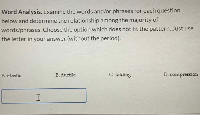 Solved Word Analysis Examine The Words And Or Phrases For Chegg