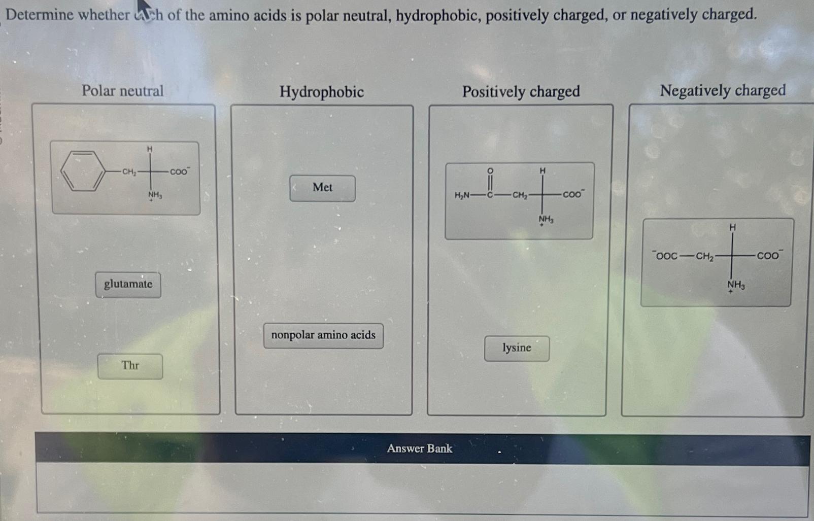 Solved Determine Whether Of The Amino Acids Is Polar Chegg