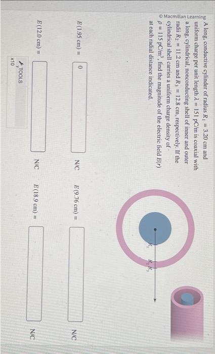 Solved A Long Conductive Cylinder Of Radius R Cm And Chegg