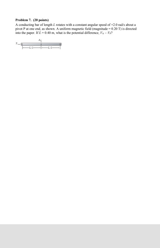 Solved Problem Points A Conducting Bar Of Length L Chegg