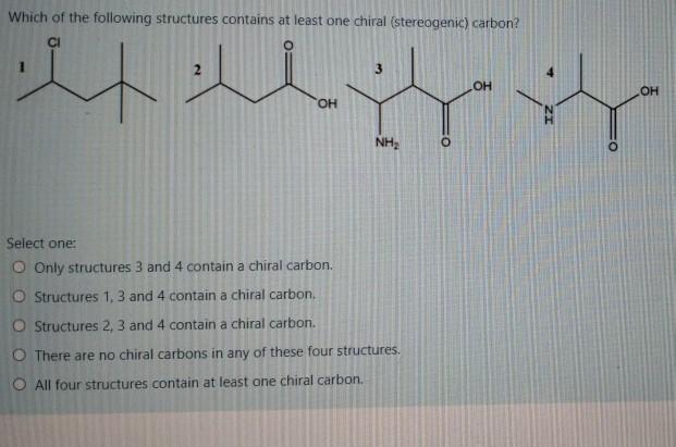 Solved Which Of The Following Structures Contains At Least Chegg