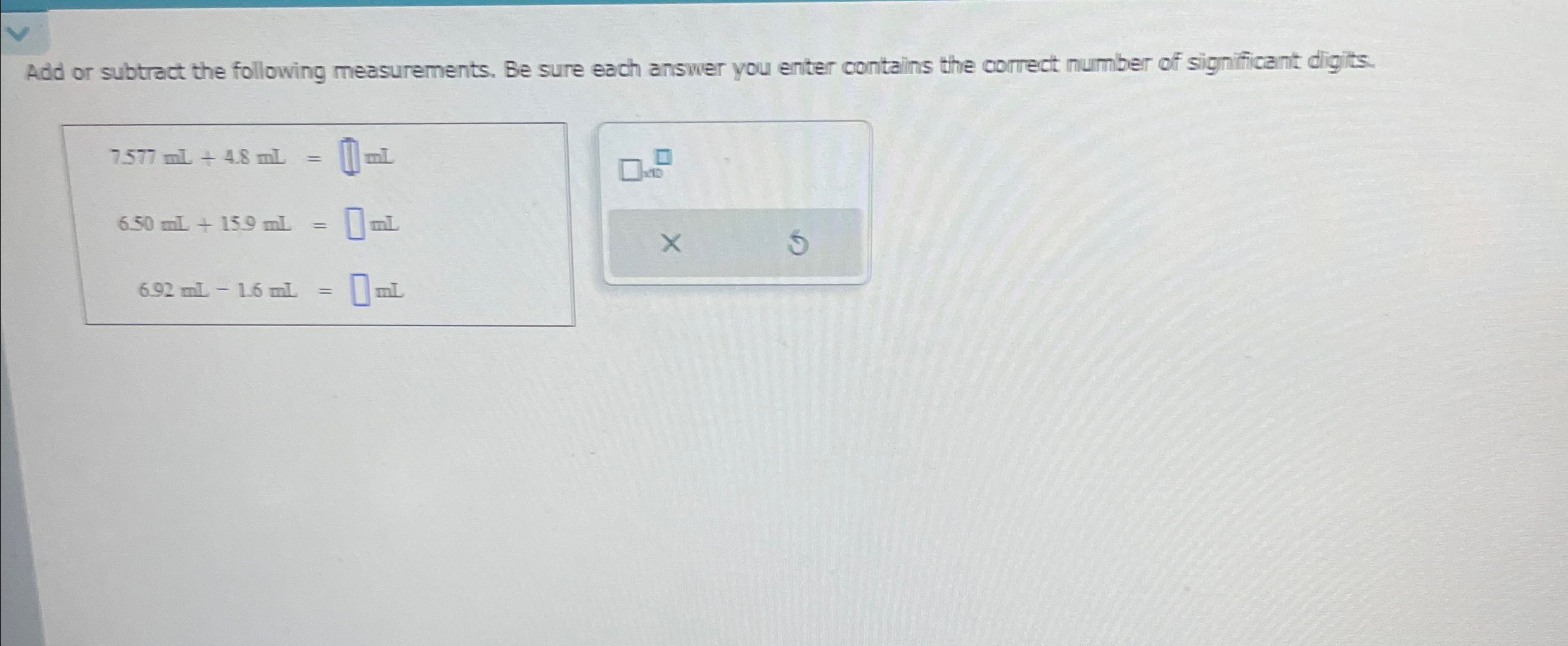 Solved Add Or Subtract The Following Measurements Be Sure Chegg