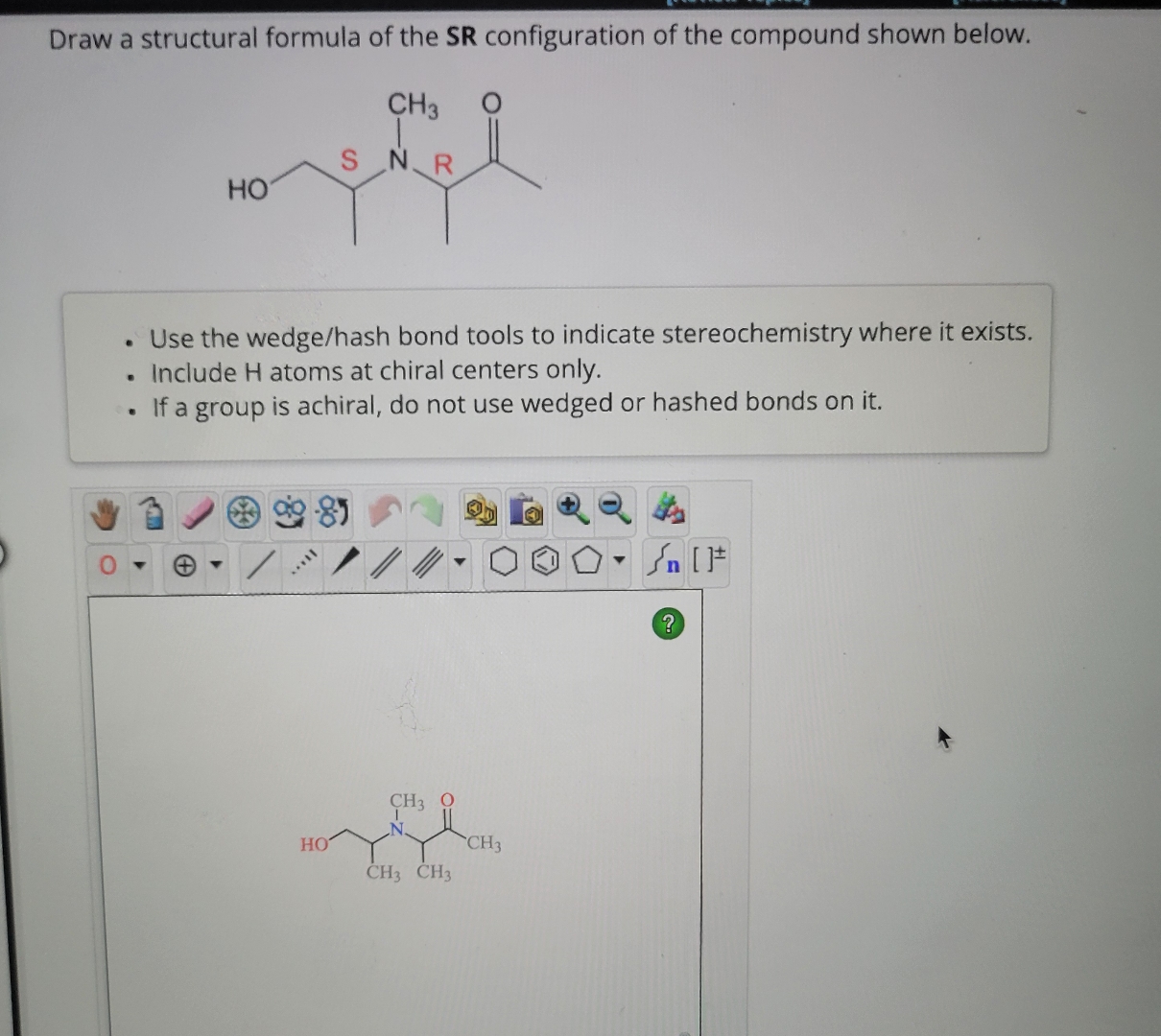 Solved Draw A Structural Formula Of The Sr Configuration Of Chegg