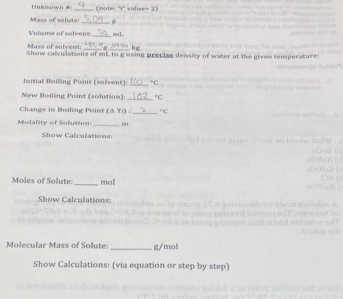 Solved Initial Boiling Point Solvent C New Boiling Chegg