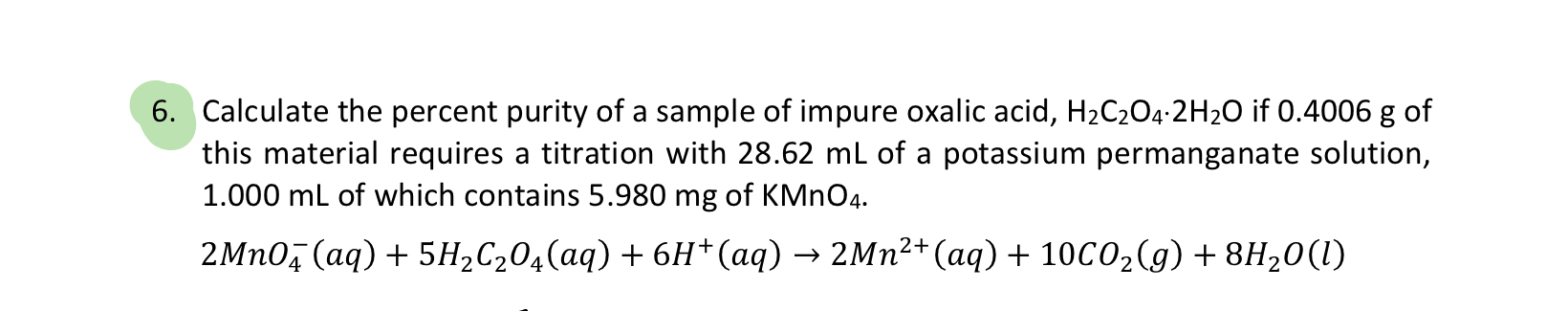 Calculate The Percent Purity Of A Sample Of Impure Chegg