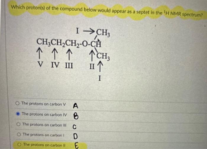 Solved Which Proton S Of The Compound Below Would Appear As Chegg