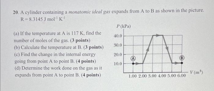 Solved A Cylinder Containing A Monatomic Ideal Gas Chegg