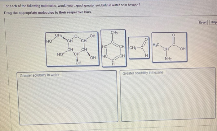 Solved For Each Of The Following Molecules Would You Expect Chegg