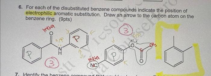 Solved For Each Of The Disubstituted Benzene Compound