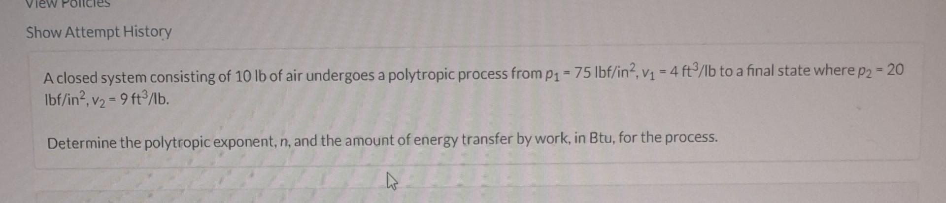 Solved A Closed System Consisting Of Lb Of Air Undergoes A Chegg