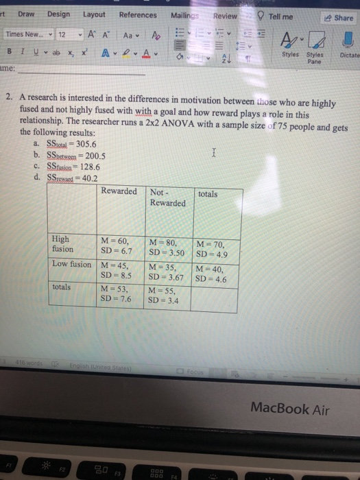 Solved Share C Om Insert Draw Design Layout References Times Chegg