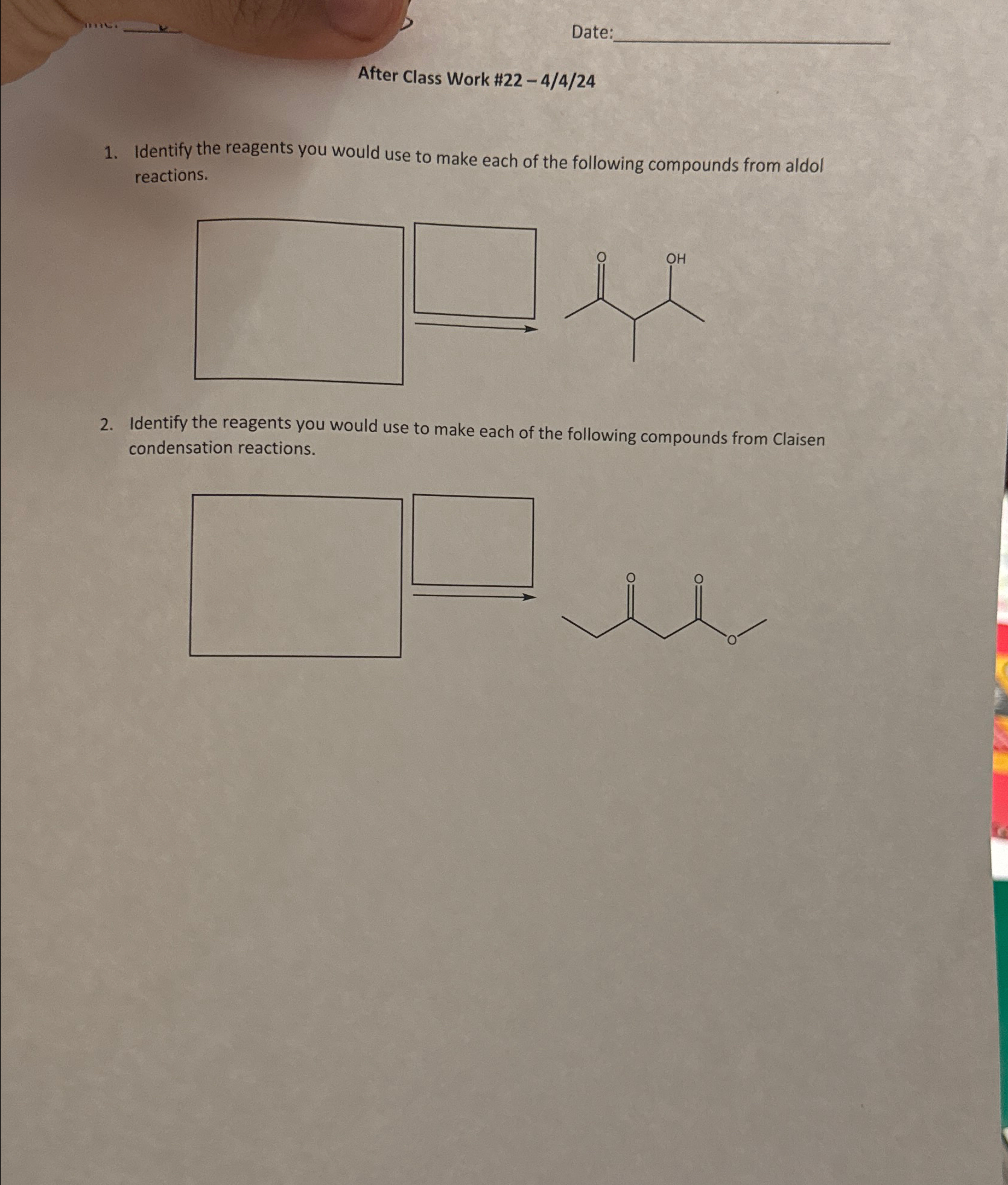 Solved Identify The Reagents You Would Use To Make Each Of Chegg