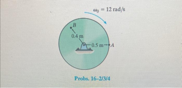 Solved 16 3 The disk is originally rotating at ω0 12rad s Chegg