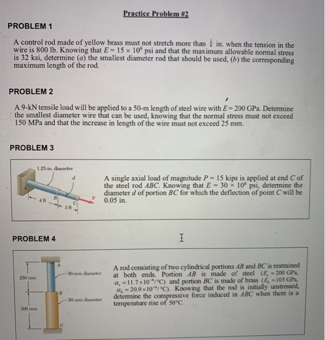 Solved Practice Problem Problem A Control Rod Made Of Chegg