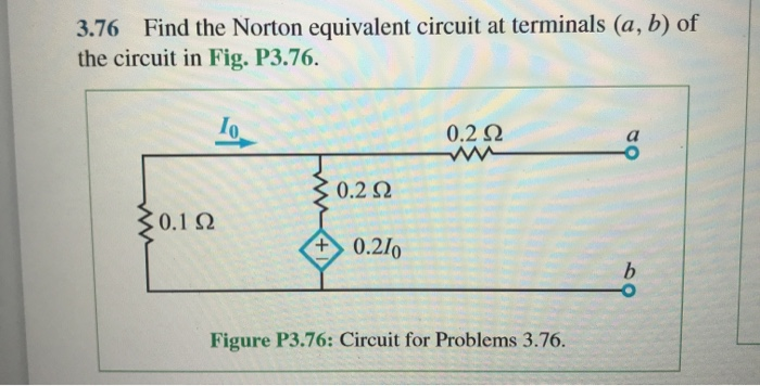 Solved Find The Norton Equivalent Circuit At Terminals Chegg