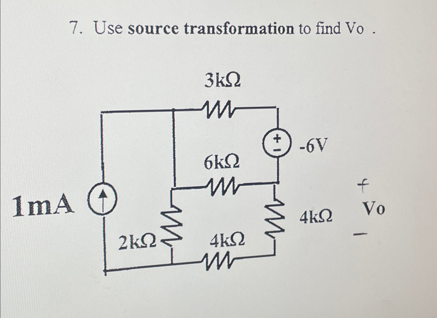 Solved Use Source Transformation To Find Vo Chegg