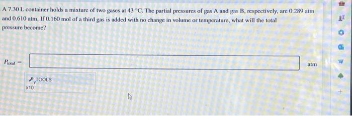 Solved A L Container Holds A Mixture Of Two Gases At Chegg