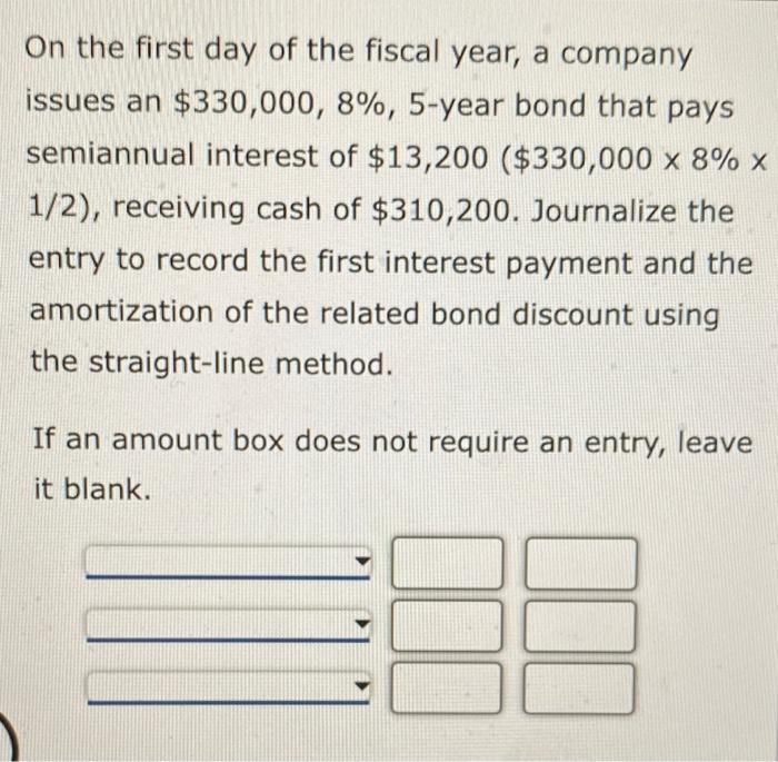 Solved On The First Day Of The Fiscal Year A Company Issues Chegg