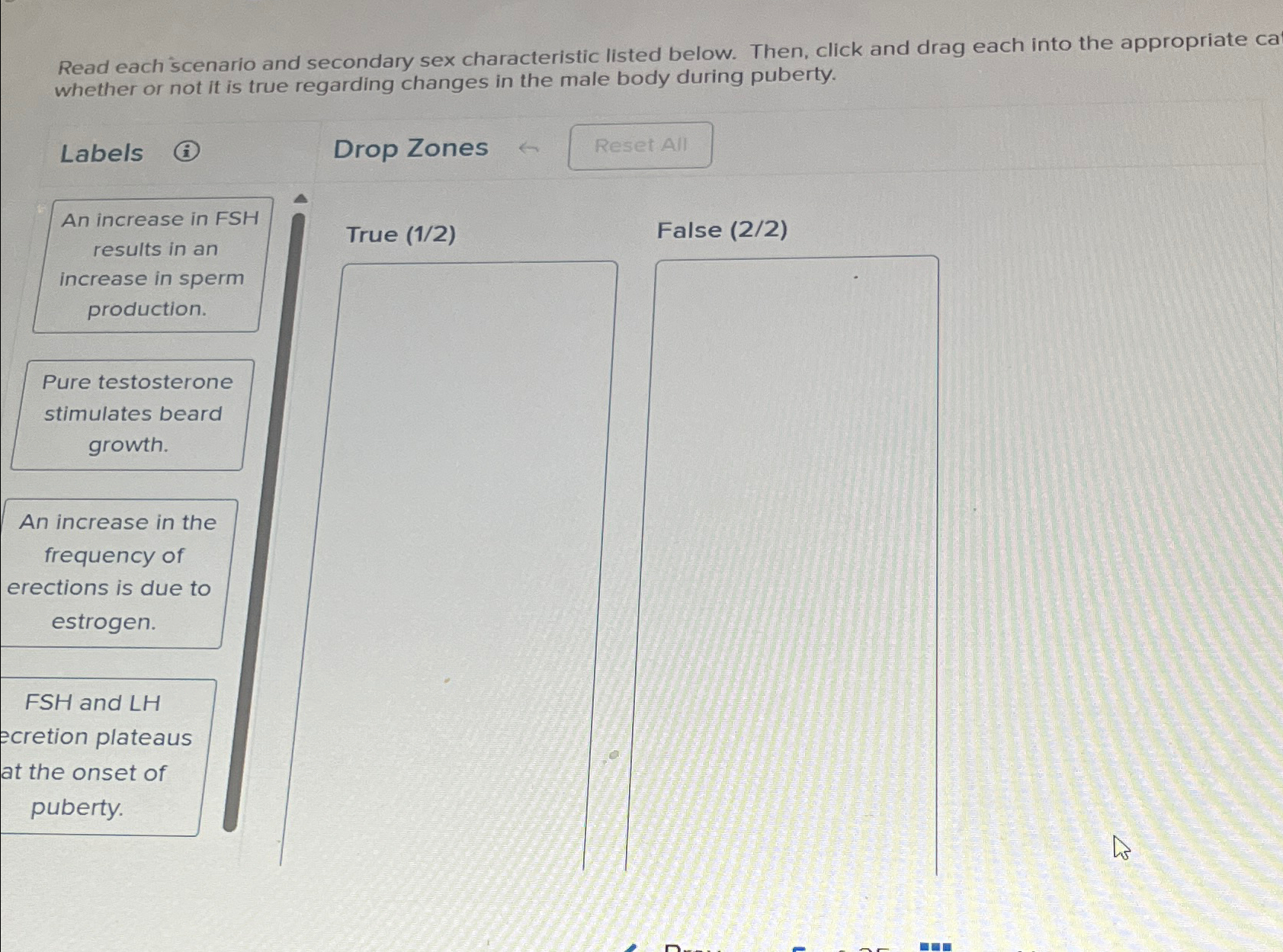 Solved Read Each Scenario And Secondary Sex Characteristic Chegg