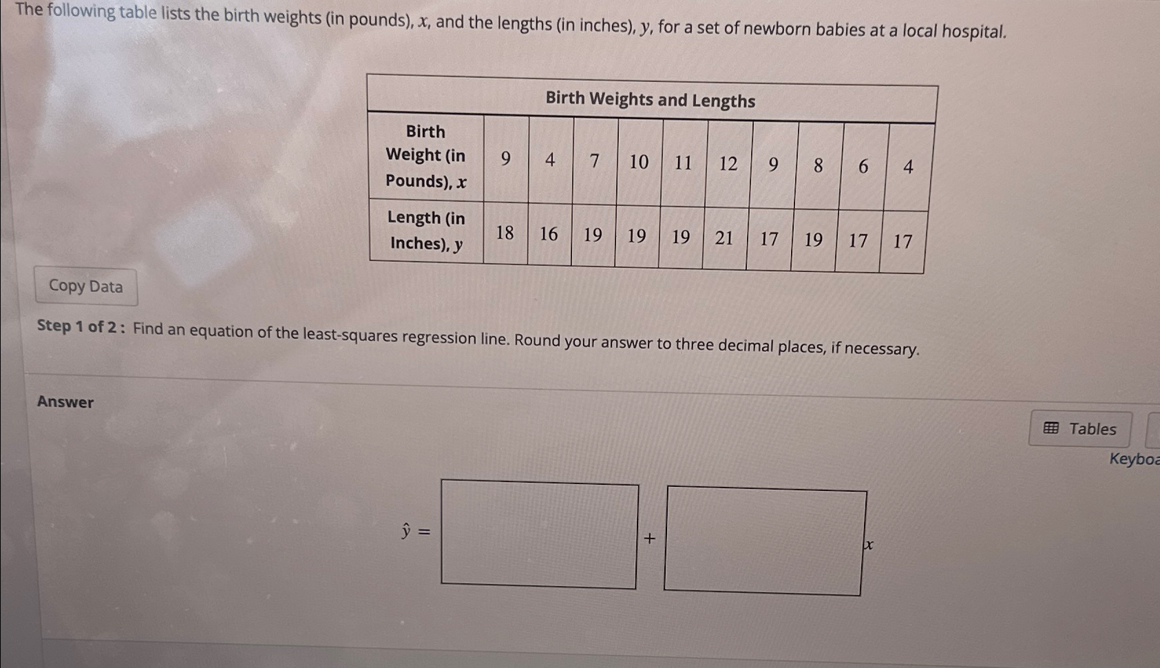 Solved The Following Table Lists The Birth Weights In Chegg