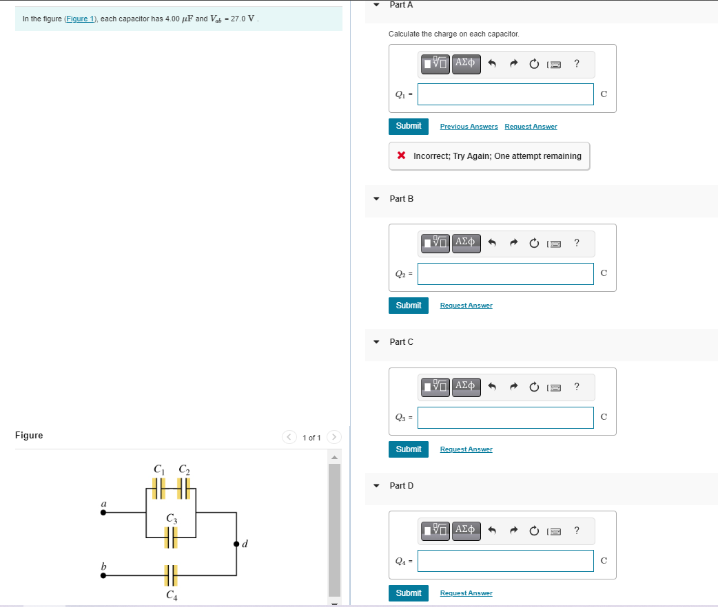 Solved In The Figure Figure Each Capacitor Has F Chegg