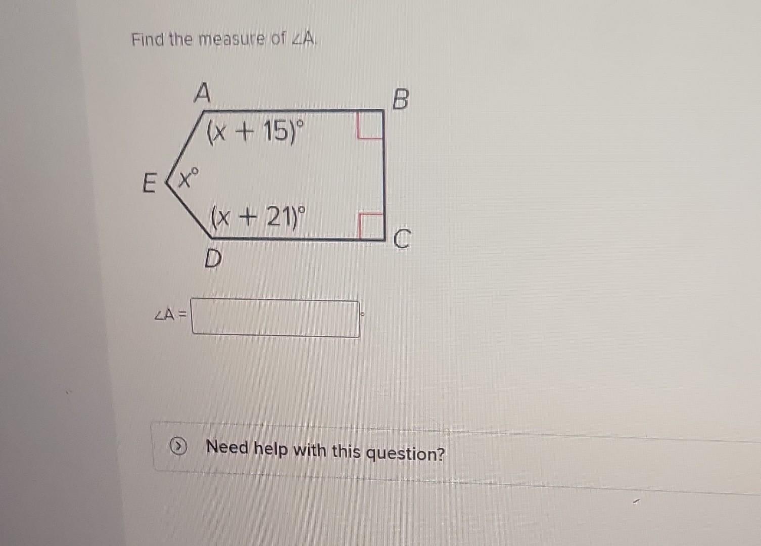 Solved Find The Measure Of A A D Need Help With This Chegg