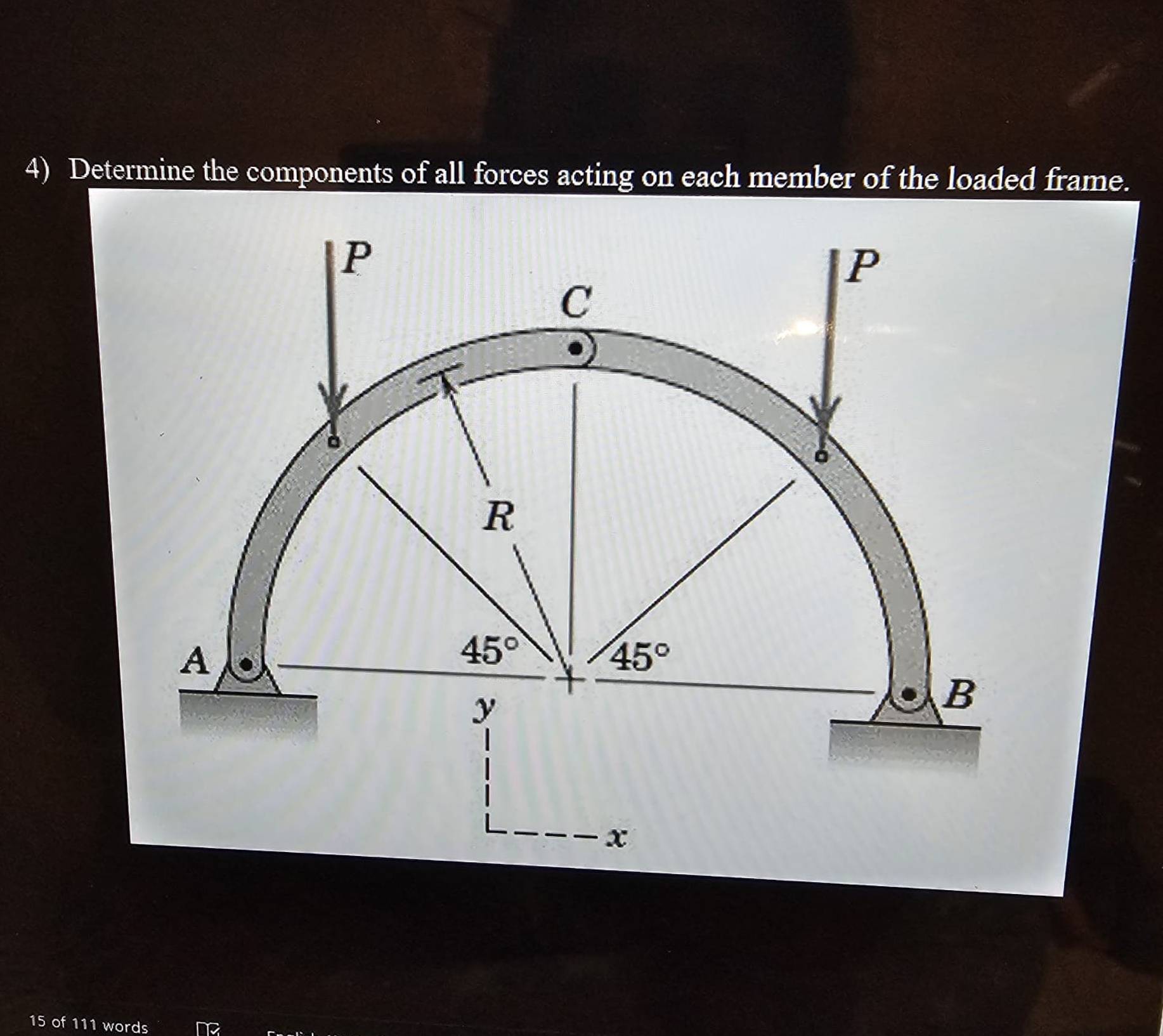 Solved Determine The Components Of All Forces Acting On Each Chegg