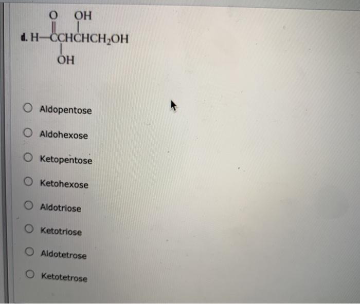 Solved Classify Each Monosaccharide In Terms Of Functional Chegg