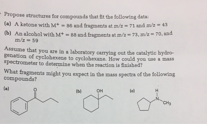 Solved Propose Structures For Compounds That Fit The Chegg