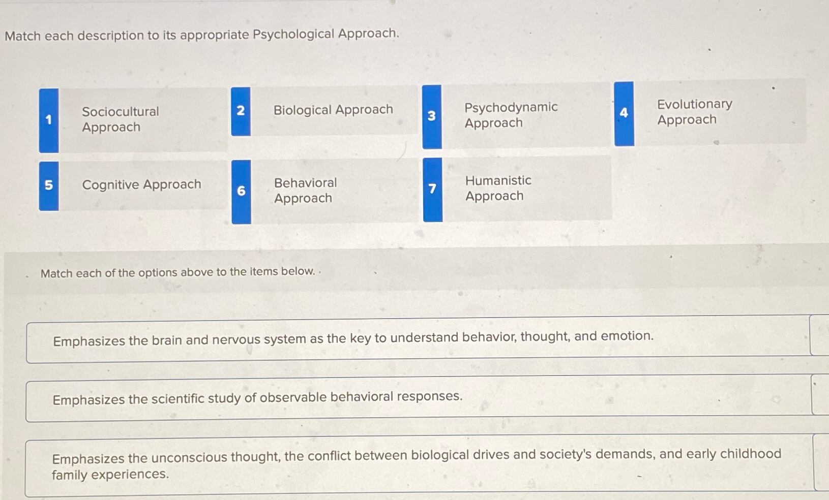 Solved Match Each Description To Its Appropriate Chegg