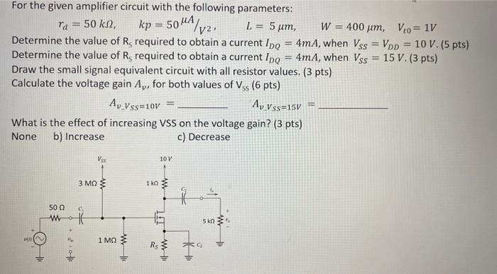 Solved Rd K Kp A V L M W M Vt V Determine Chegg