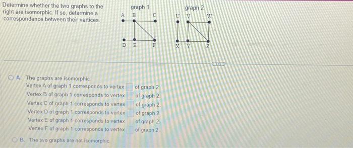 Solved Determine Whether The Two Graphs To The Right Are Chegg