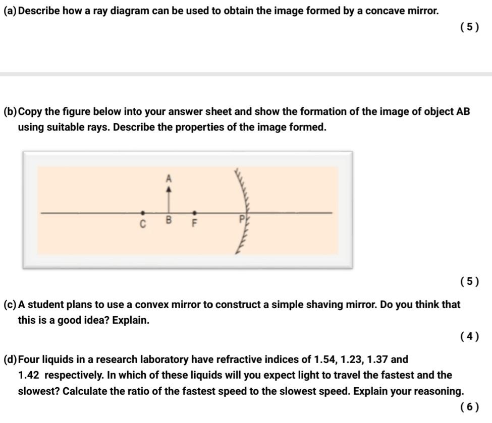 Solved A Describe How A Ray Diagram Can Be Used To Obtain Chegg